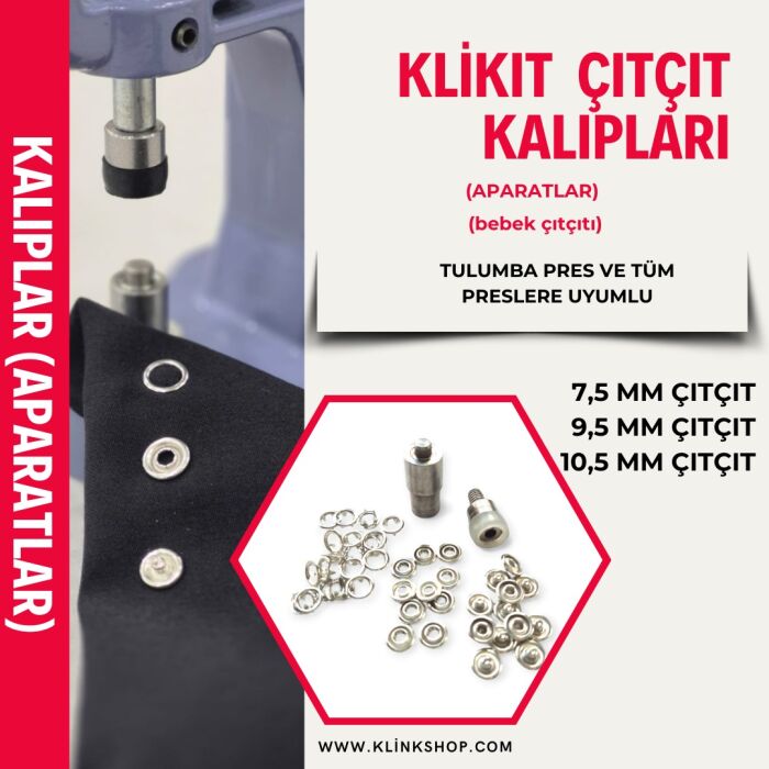 10,5 mm ORTASI BOŞ ÇITÇIT/ Klikıt Çıtçıt Tulumba Pres APARATI - 1