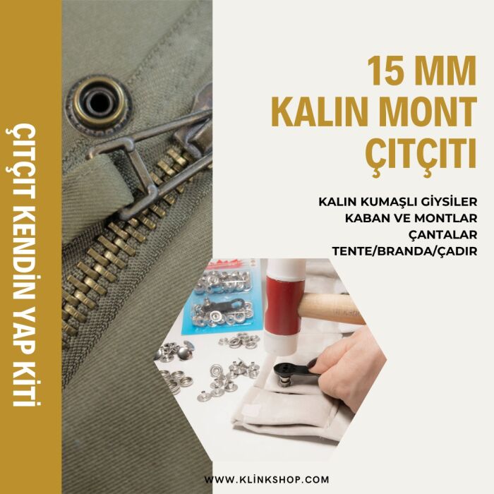 15 mm Kalın Kumaş Çıtçıtı - 61 çıtçıt - 1