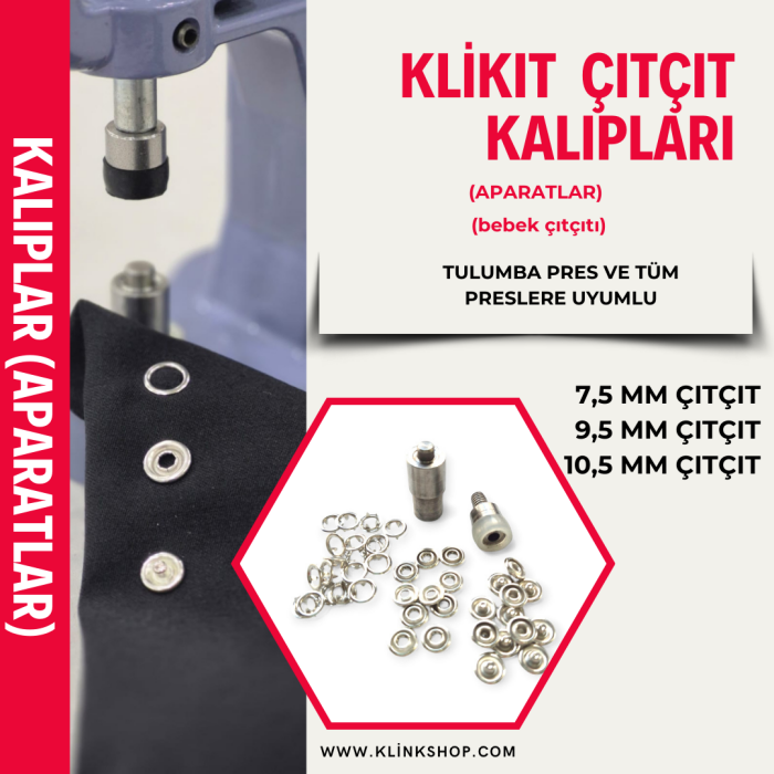 15 mm ORTASI BOŞ ÇITÇIT/ Klikıt Çıtçıt Tulumba Pres APARATI - 1