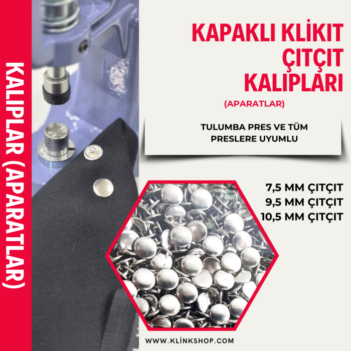 15 mm KAPAKLI Klikıt Çıtçıt Pres APARATI - 1