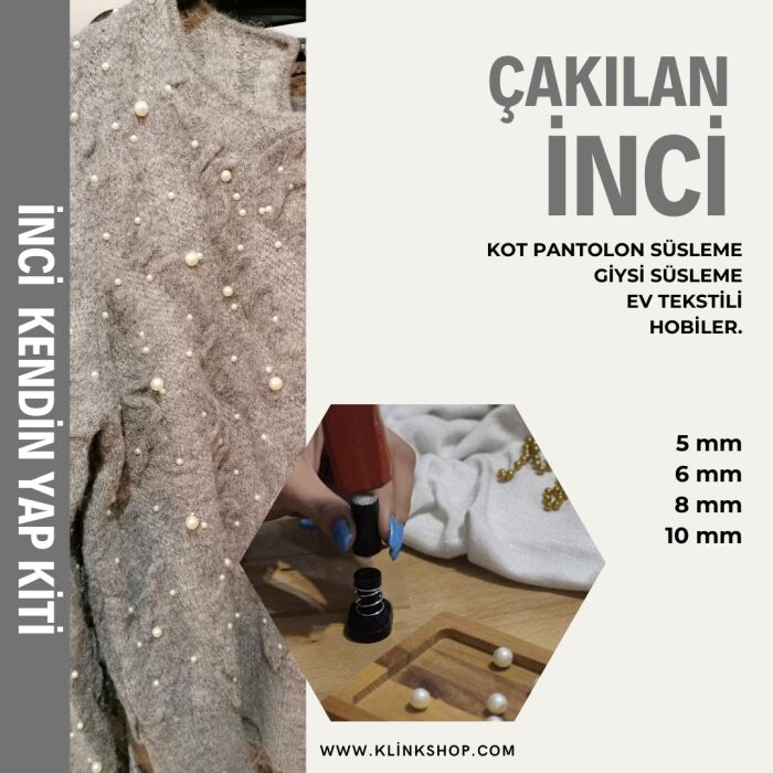 Çakma İnci Boncuk Ekru Kit - 1