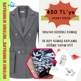 Kumaş+ 36Boy Kumaş Kaplama Düğme Yapım Kiti Kombini - 1