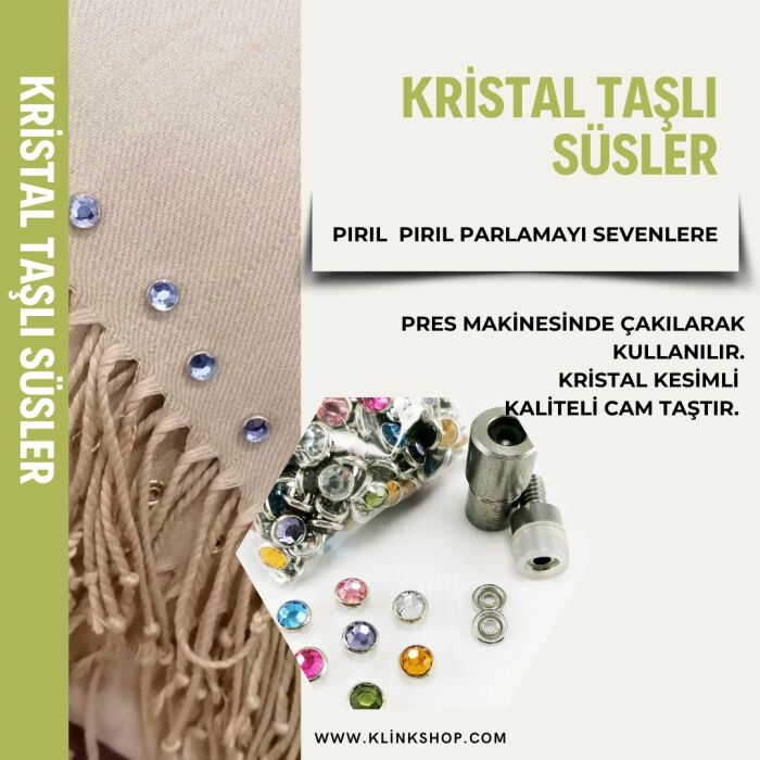 Kristal Taşlı Giysi Süsleme Malzeme Kiti - 1