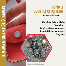 10,5 mm Renkli Sedefli Çıtçıtlar - 1