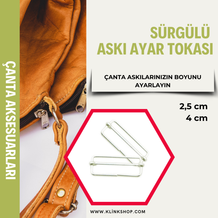 Sürgülü Askı Ayar Tokası 2,5 cm - 1