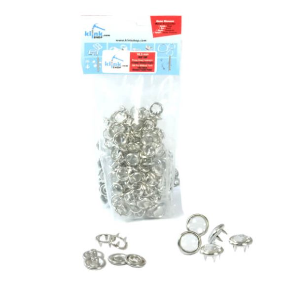 Transparent prong snap fastener application kit - 10,5 mm - 4